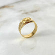 Anillo Correa Corona 4gr / T6 1/4 / Circones Blancos Oro Amarillo ©