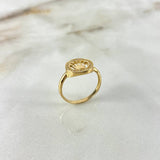 Anillo Sello Corona RX 2.85gr / T7 3/4 / Circones Blancos Oro Amarillo