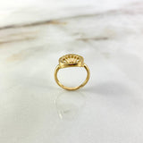 Anillo Sello Corona RX 2.85gr / T7 3/4 / Circones Blancos Oro Amarillo