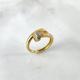 Anillo Clavo CT 3.85gr / T7 1/2 / Circones Blancos Dos Oros Amarillo Blanco