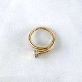 Anillo Clavo CT 3.6gr / T8 1/2 / Circones Blancos Dos Oros Amarillo Blanco