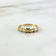 Anillo Linea Corazones 1.45gr / T7 1/2 / Circones Blancos Verdes Oro Amarillo