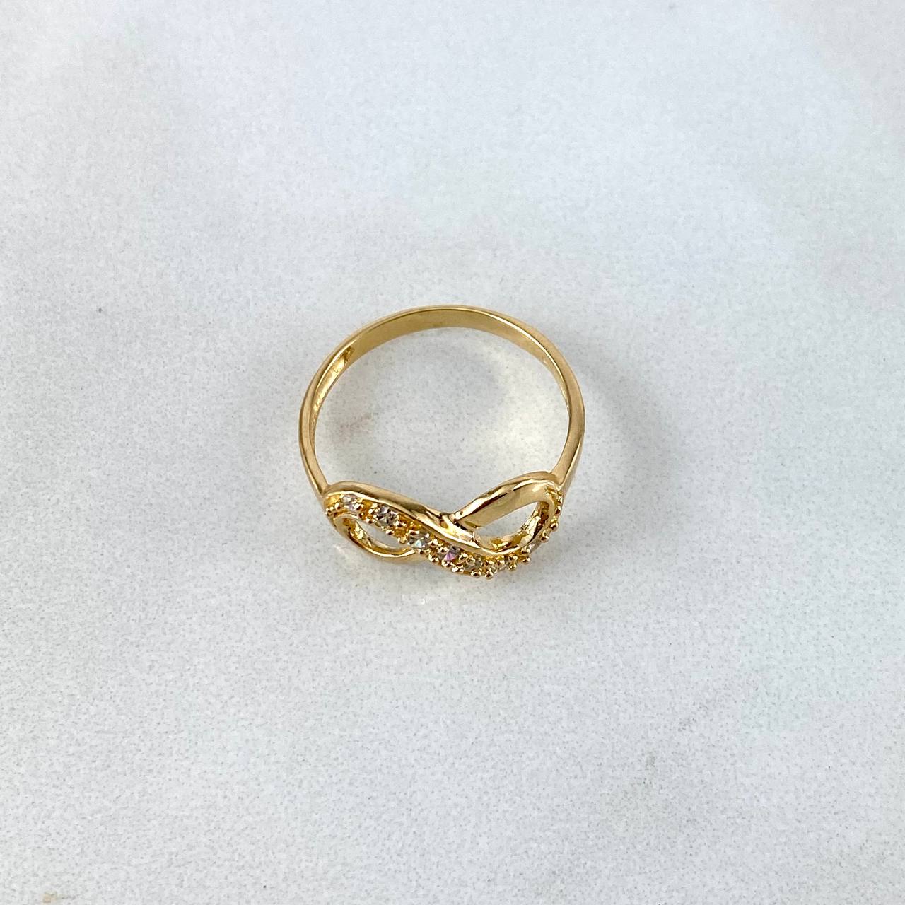 Anillo Infinito 2.25gr / T9 1/2 / Circones Blancos Oro Amarillo