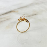 Anillo Solitario Gemisis 2.65gr / T7 1/4 / Circones Blancos Oro Amarillo