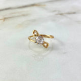 Anillo Solitario Gemisis 2.65gr / T7 1/4 / Circones Blancos Oro Amarillo