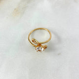 Anillo Solitario Gemisis 2.65gr / T7 1/4 / Circones Blancos Oro Amarillo