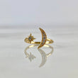 Anillo Luna Estrella 1.45gr / T4 / Circones Blancos Oro Amarillo