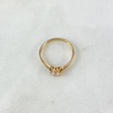 Anillo Solitario Flechas 1.8gr / T7 1/4 / Circones Blancos Oro Amarillo