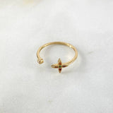 Anillo Estrella 1.35gr / T7 1/2 / Circones Blanco Colores Oro Amarillo