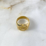 Anillo Correa Corona RX 7.3gr / T7 3/4 / Circones Blancos Oro Amarillo