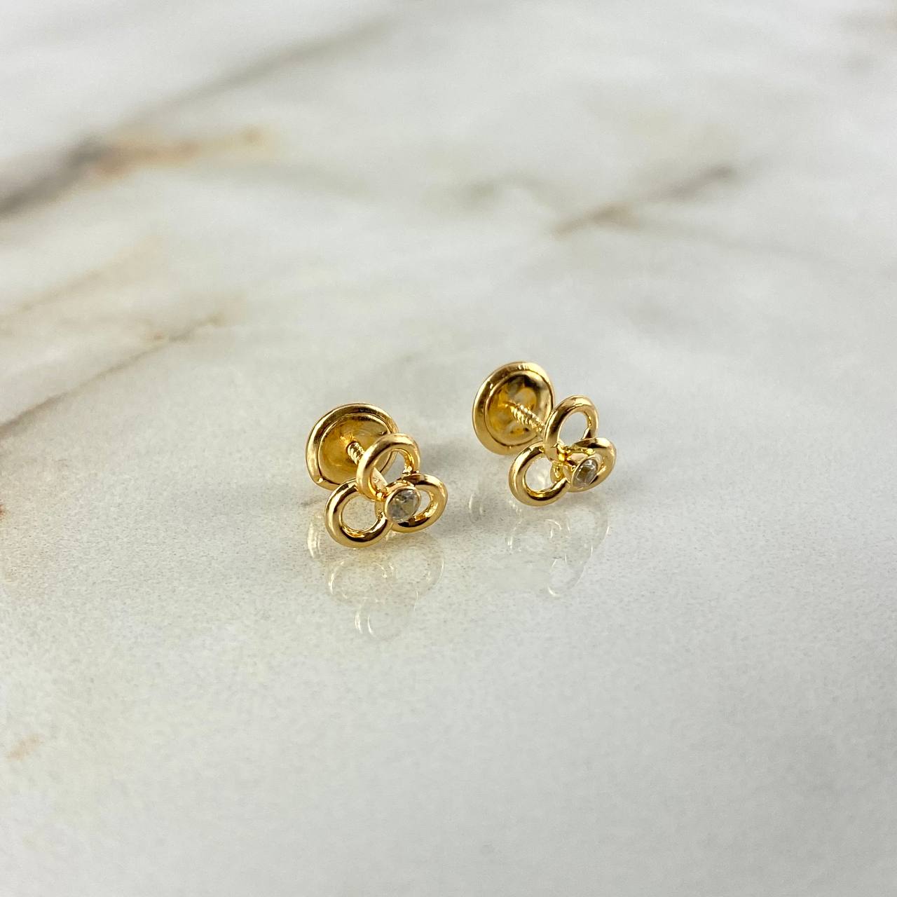 Topos Helice 0.65gr / Circon Blanco Oro Amarillo
