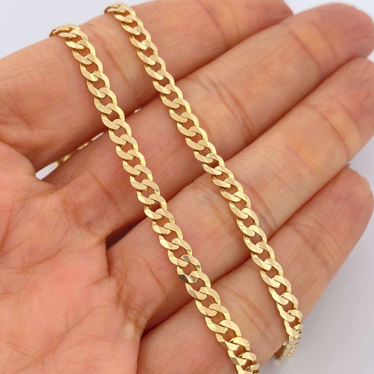 Cadena Cubana 13.7gr / 60cm / 4mm Oro Amarillo +1 14K Italy %