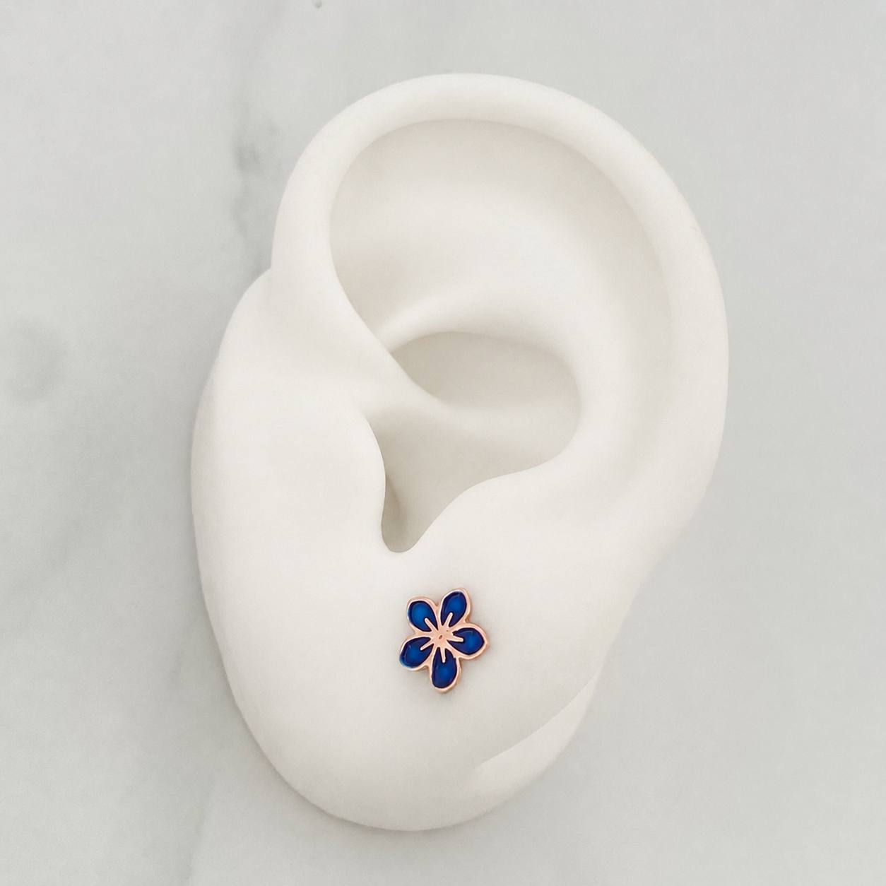 Topos Flor 0.65 g / 7.6 mm Oro Rosa 18K
