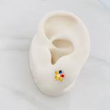 Topos Flor Tricolor 0.7 g / 7.4 mm Oro Rosa 18K
