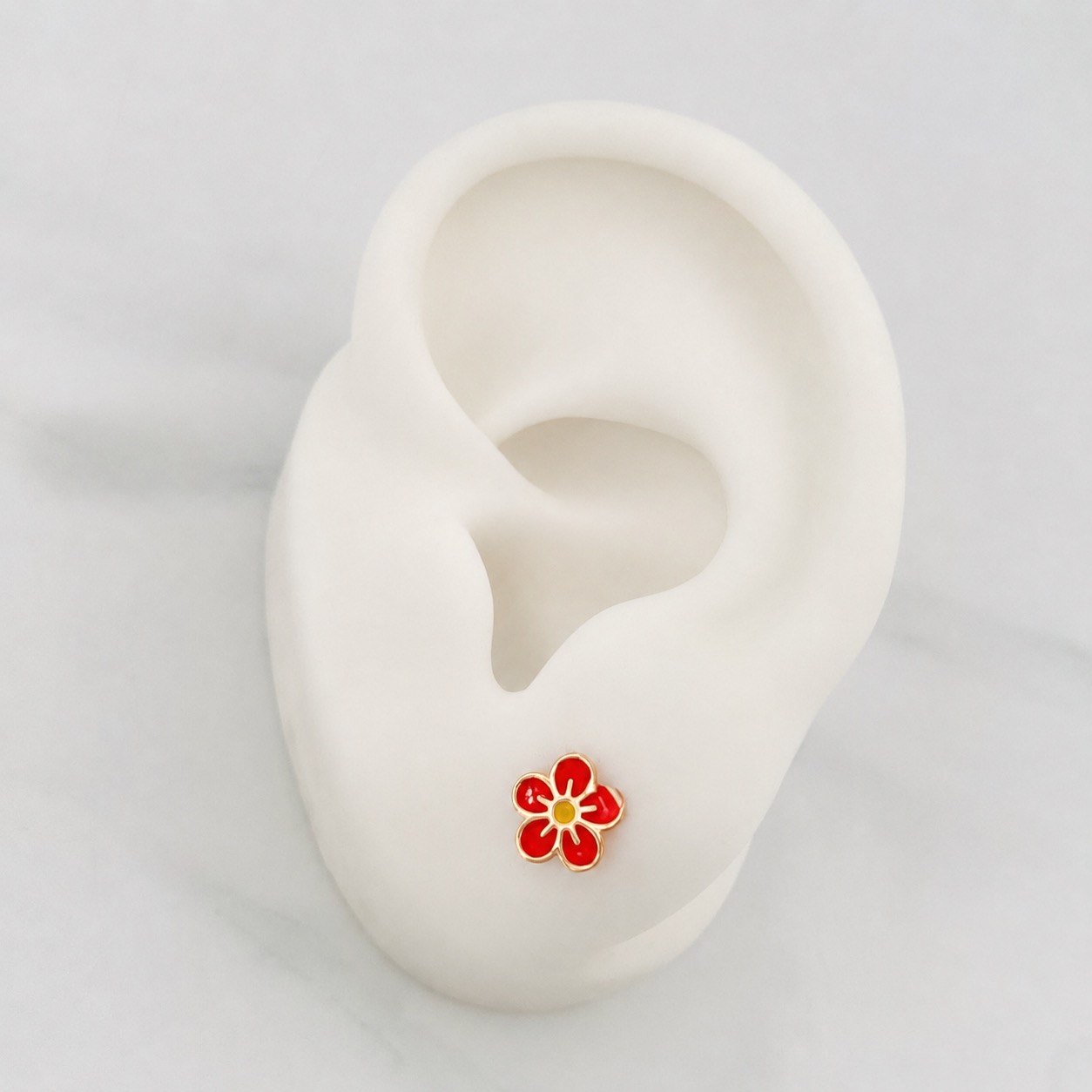 Topos Flor 0.7 g / 7.3 mm Oro Rosa 18K