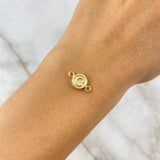 Herraje Letra C 0.35gr / 1.5cm / Circular Texturizado Oro Amarillo