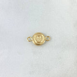 Herraje Letra C 0.35gr / 1.5cm / Circular Texturizado Oro Amarillo