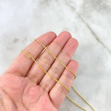 Cadena Lazo 0.95gr / 50cm / 1.5mm Oro Amarillo +3