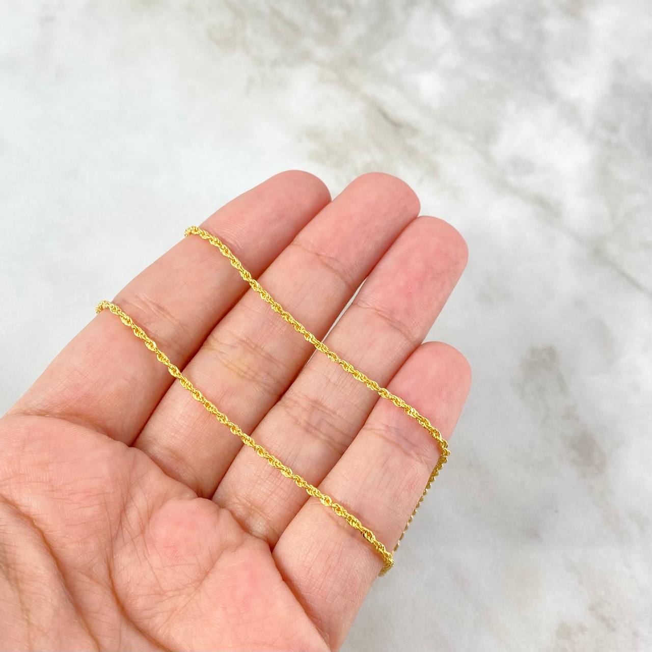 Cadena Lazo 1.25gr / 50cm / 2mm Oro Amarillo +3