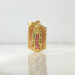 Dije Placa Virgen de Guadalupe 5.35gr / 3.2cm / Circones Verdes-Rosa Dos Oros Amarillo Rosa