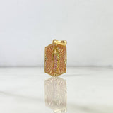 Dije Placa Virgen de Guadalupe 5.35gr / 3.2cm / Circones Verdes-Rosa Dos Oros Amarillo Rosa