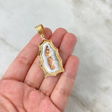 Dije Virgen de Guadalupe 10gr / 5cm / Circones Blancos Tres Oros