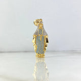 Dije Virgen Milagrosa 8gr / 5.2cm / Circones Blancos-Azul Celeste Dos Oros Amarillo Blanco