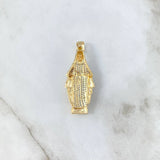 Dije Virgen Milagrosa 8gr / 5.2cm / Circones Blancos-Azul Celeste Dos Oros Amarillo Blanco