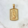Dije Placa Virgen de Guadalupe 23.45gr / 5.8cm / Circones Blancos-Negros Oro Amarillo