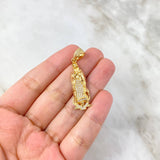 Dije Virgen de Guadalupe 4.85gr / 4.3cm / Circones Blancos Oro Amarillo