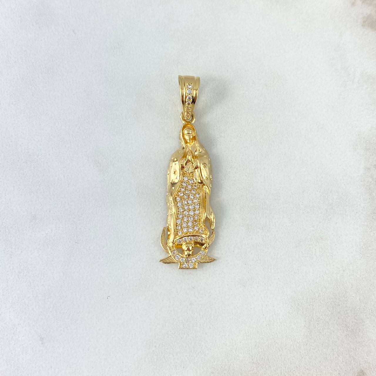 Dije Virgen de Guadalupe 4.85gr / 4.3cm / Circones Blancos Oro Amarillo