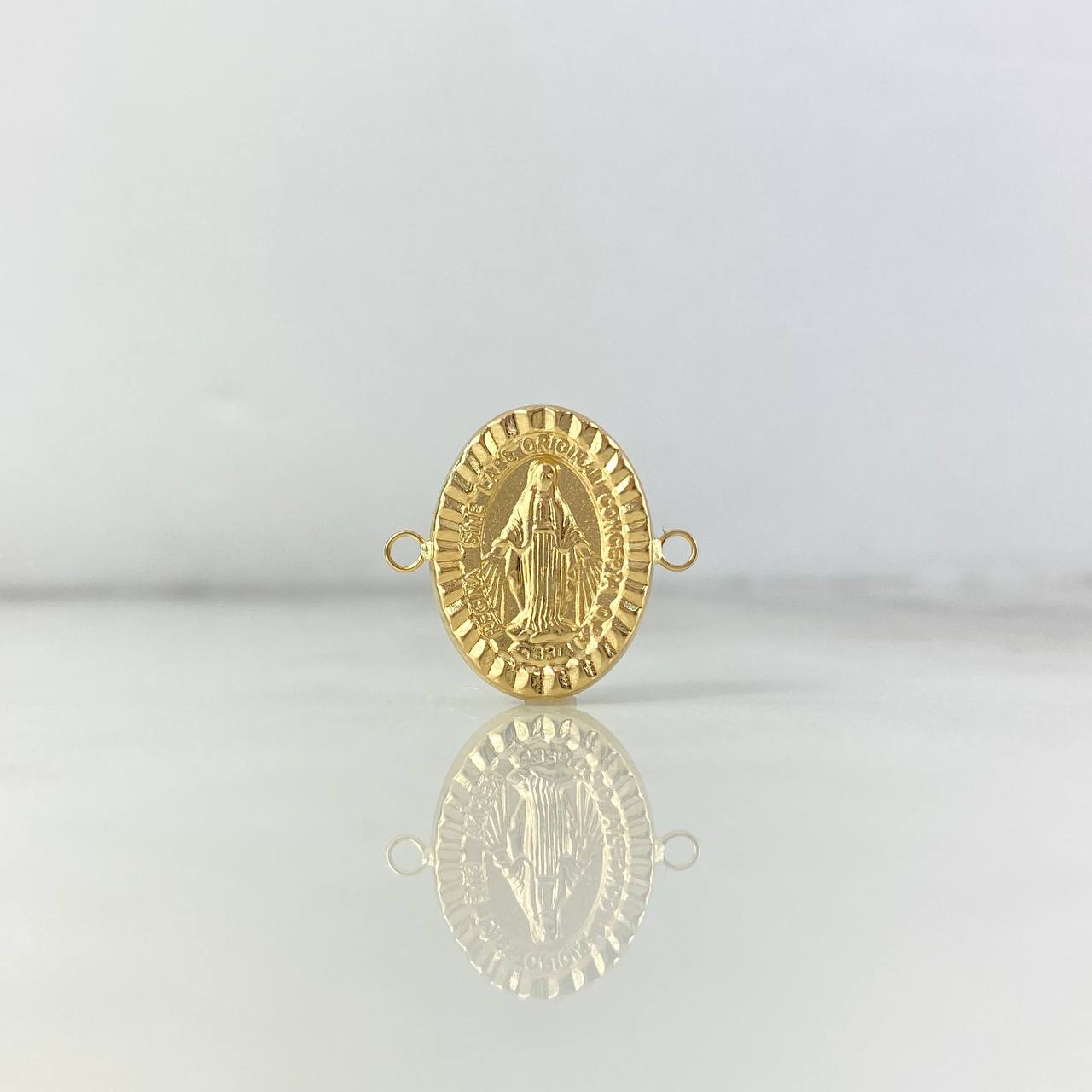 Herraje Virgen Milagrosa 1.75gr / 2.1cm / Troquelado Mate Oro Amarillo