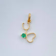 Dije Figura Fonendoscopio Esmeralda 0.4gr / 1.8cm / Oro Amarillo 18K %