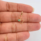 Dije Figura Fonendoscopio Esmeralda 0.4gr / 1.8cm / Oro Amarillo 18K %