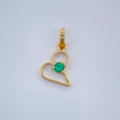Dije Figura Corazón Esmeralda 0.4gr / 1.5cm / Oro Amarillo 18K %