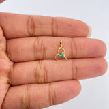 Dije Figura Corazón Esmeralda 0.4gr / 1.5cm / Oro Amarillo 18K %