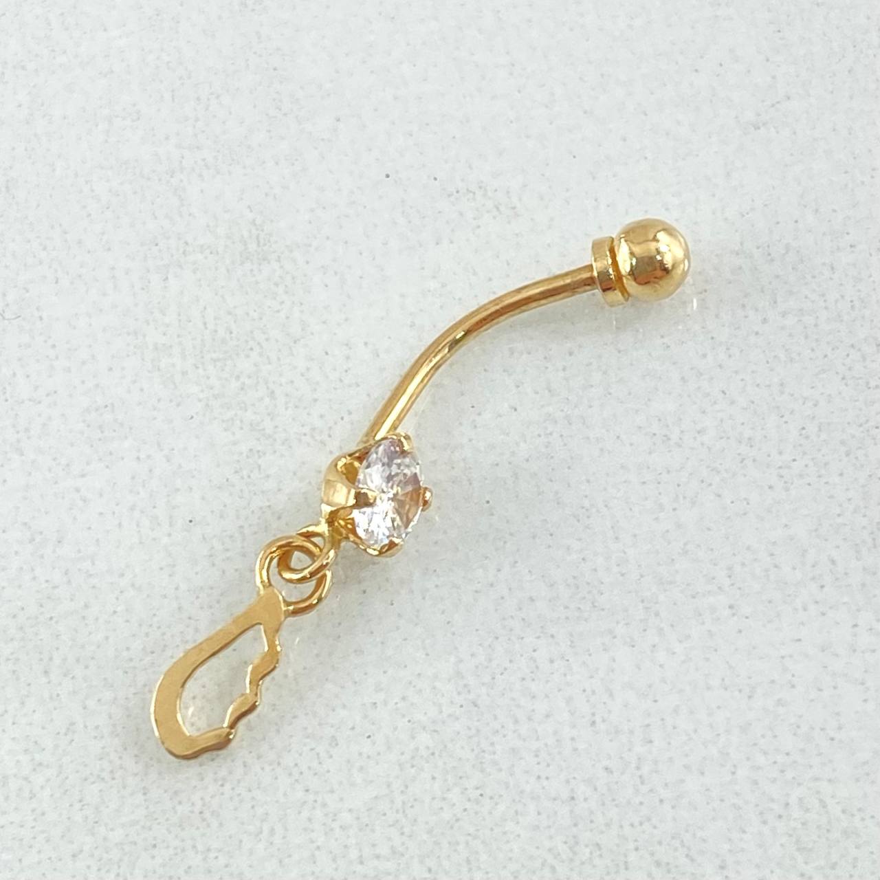 Piercing Ombligo Ala 0.55gr / 2.5cm / Nac.Esp. Oro 18K
