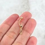 Piercing Ombligo Ala 0.55gr / 2.5cm / Nac.Esp. Oro 18K