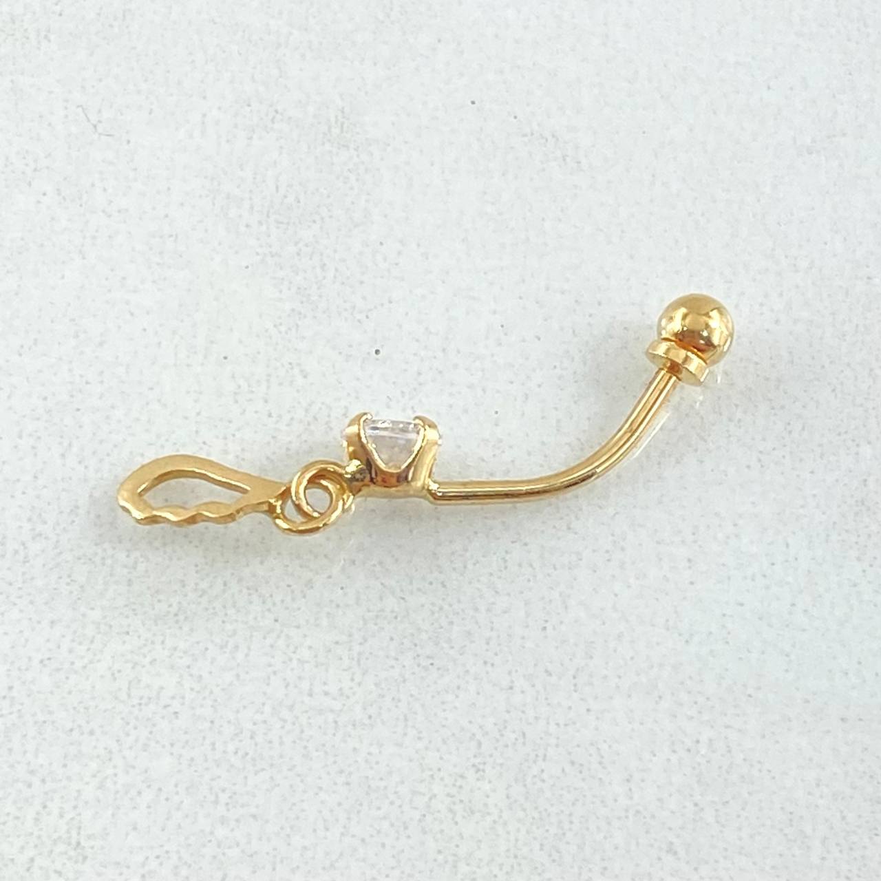 Piercing Ombligo Ala 0.55gr / 2.5cm / Nac.Esp. Oro 18K