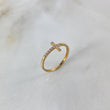 Anillo Cruz 1.25gr / T6 3/4 / Circones Blancos Oro Amarillo
