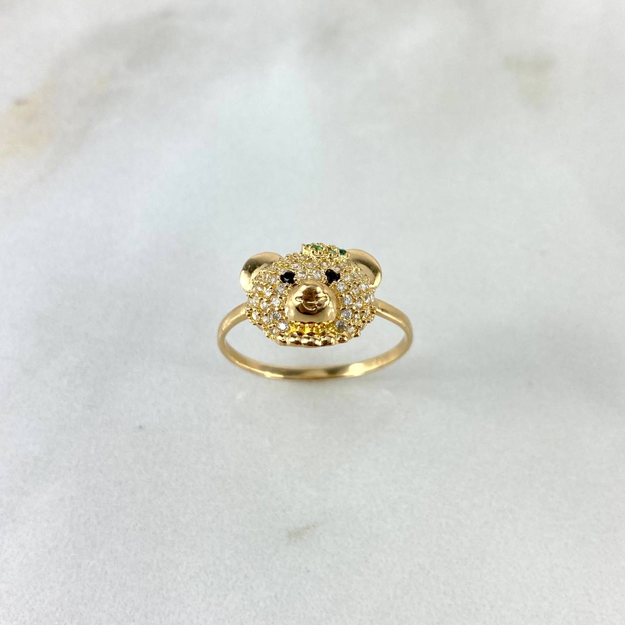 Anillo Osa Flor 2.45gr / T6 3/4 / Circones Blancos Negros Verdes Fucsia Oro Amarillo
