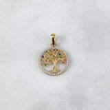 Dije Árbol de la vida 2.1gr / 3.8cm / Circones de Colores Oro Amarillo