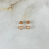 Topos Corazon 0.8gr / Circones Blancos Oro Rosa*