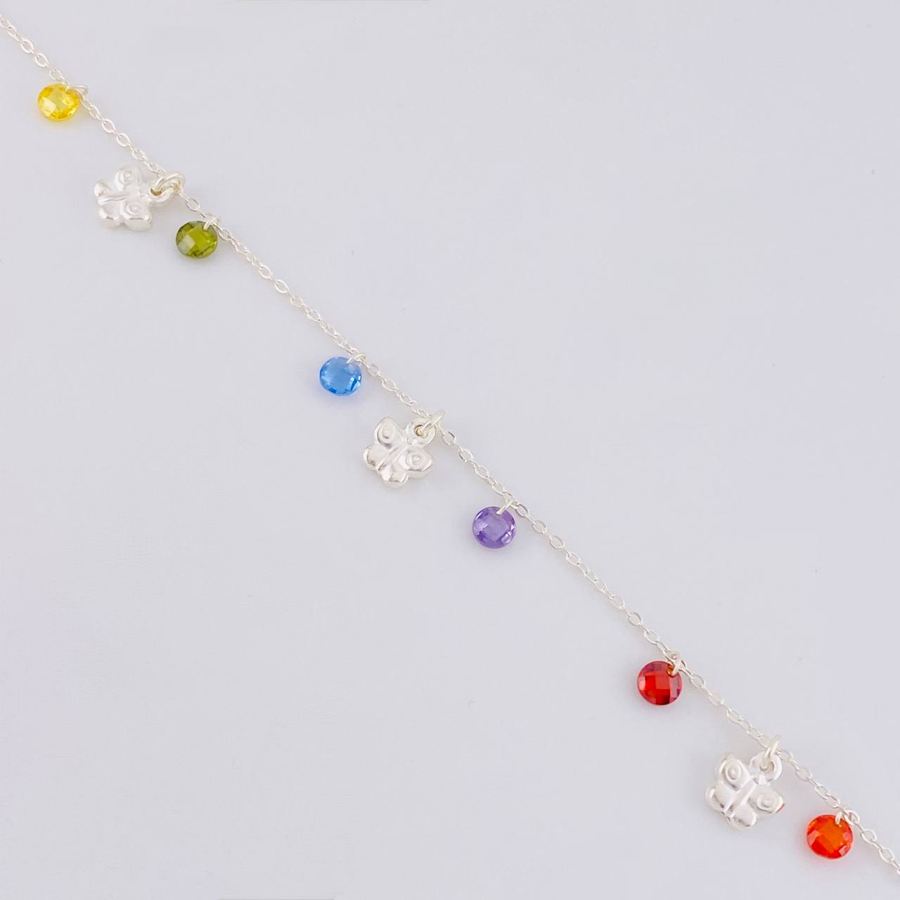 Tobillera Mariposas Colgantes 3.55g / 26.2cm / 1.2mm Plata 925