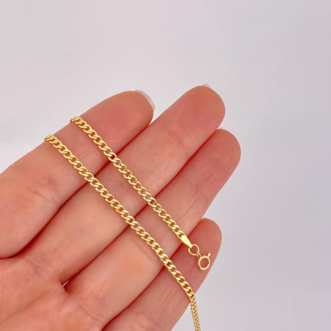Cadena Cubana 3.05g / 60cm / 2.5mm Oro Amarillo 18K