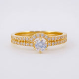 Anillo Solitario Doble Carril 3.55g / T8 Oro Amarillo 18K