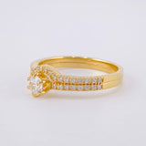 Anillo Solitario Doble Carril 3.55g / T8 Oro Amarillo 18K