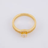 Anillo Solitario Doble Carril 3.6g / T7 1/2 Oro Amarillo 18K