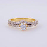 Anillo Solitario Doble Carril 3.4g / T6 1/4 Oro Amarillo 18K