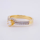Anillo Solitario Doble Carril 3.4g / T6 1/4 Oro Amarillo 18K